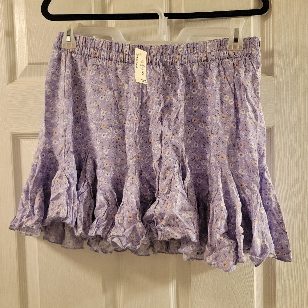 Aeropostale Floral Purple Skirt Size XL NWT